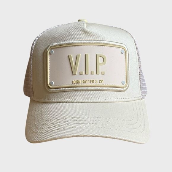 NWT John Hatter & Co VIP Trucker Hat Cap Ivory/Cream Adjustable Unisex Streetwea main image 7